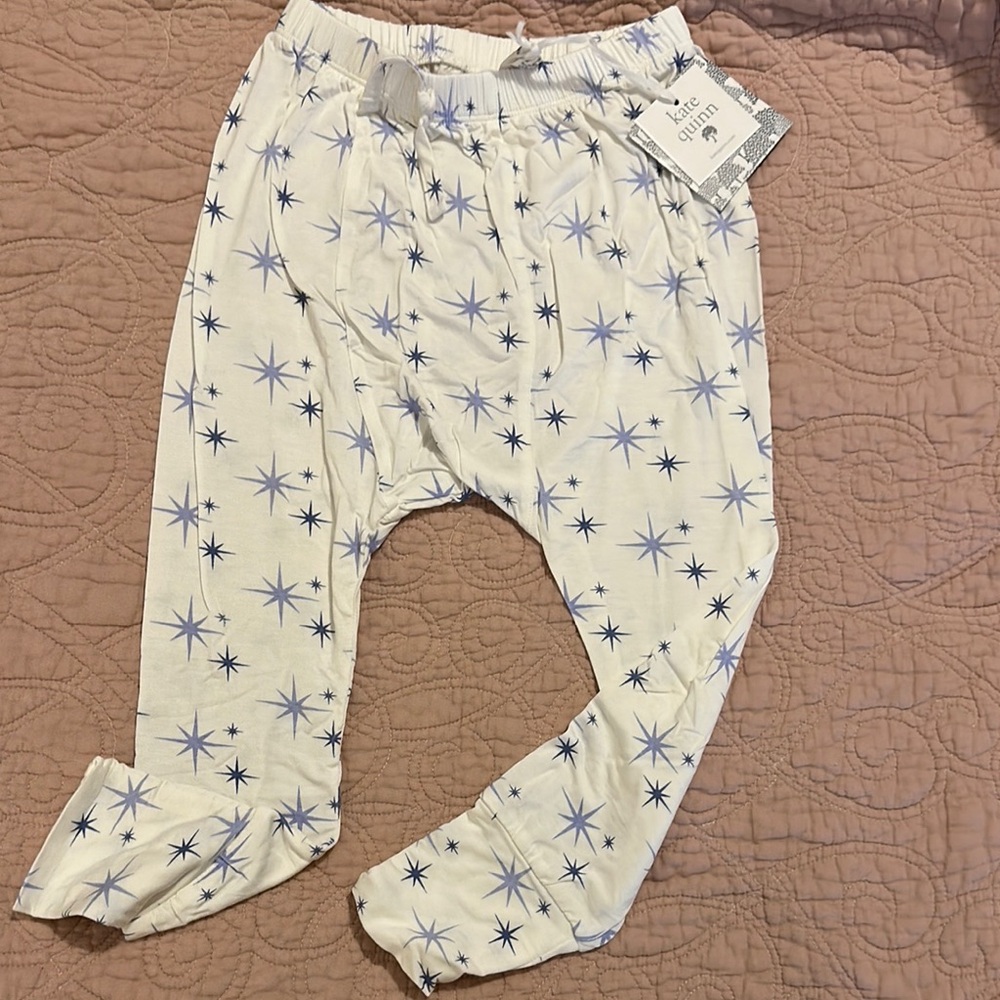 Kate Quinn White and Blue Star Kids Casual Bottoms